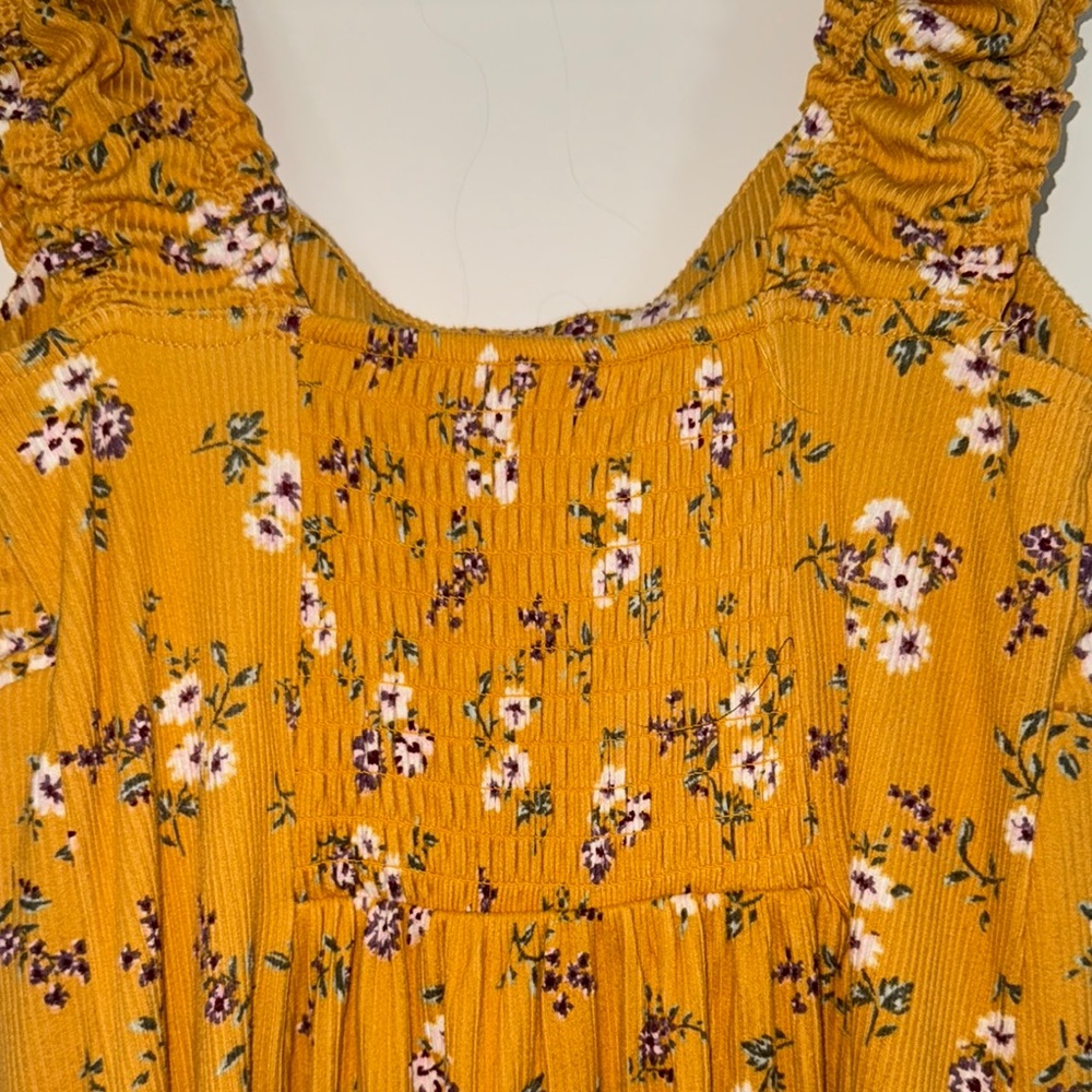 Floral Mustard Yellow Dress - Picture 4 of 4